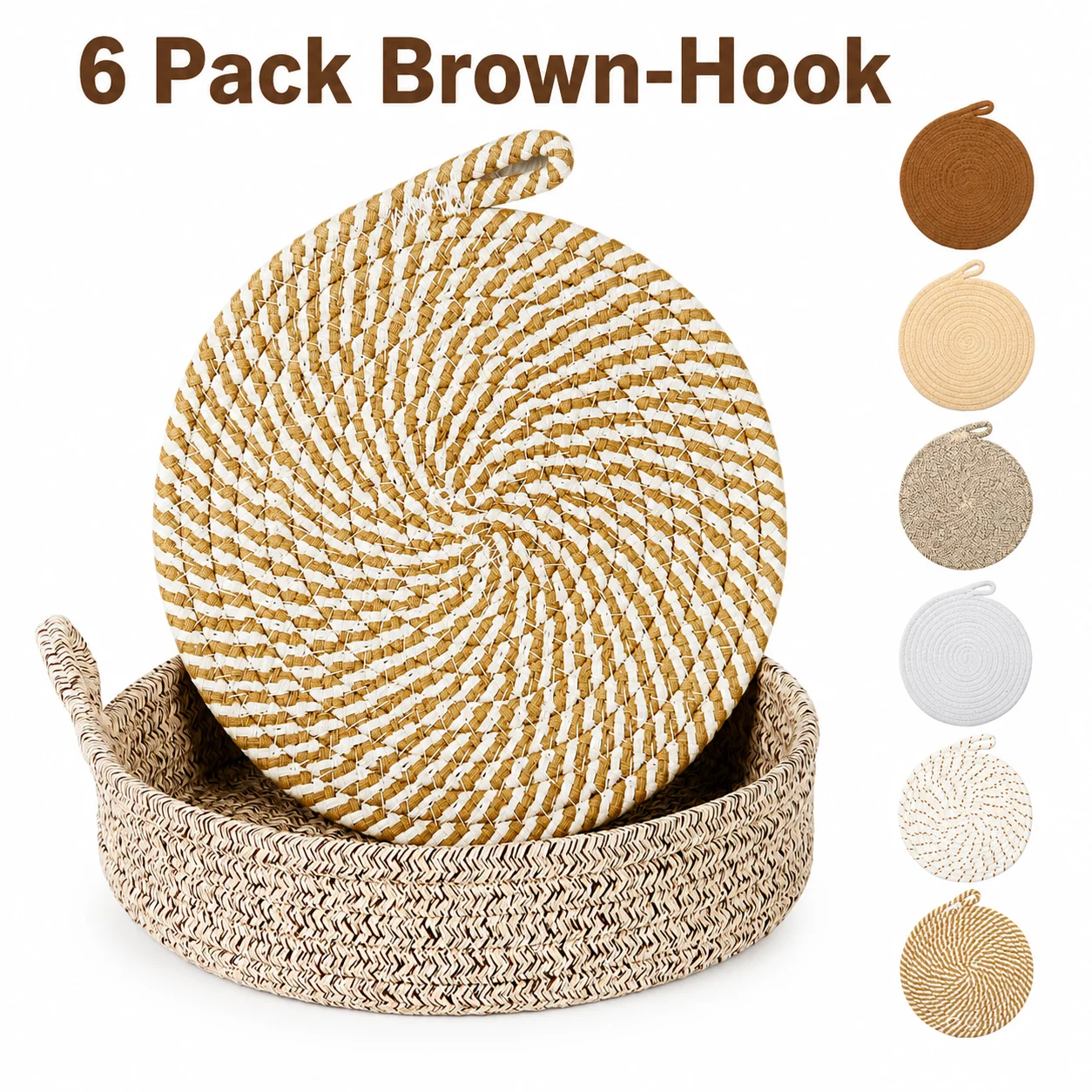 6 Pack Brown-Hook