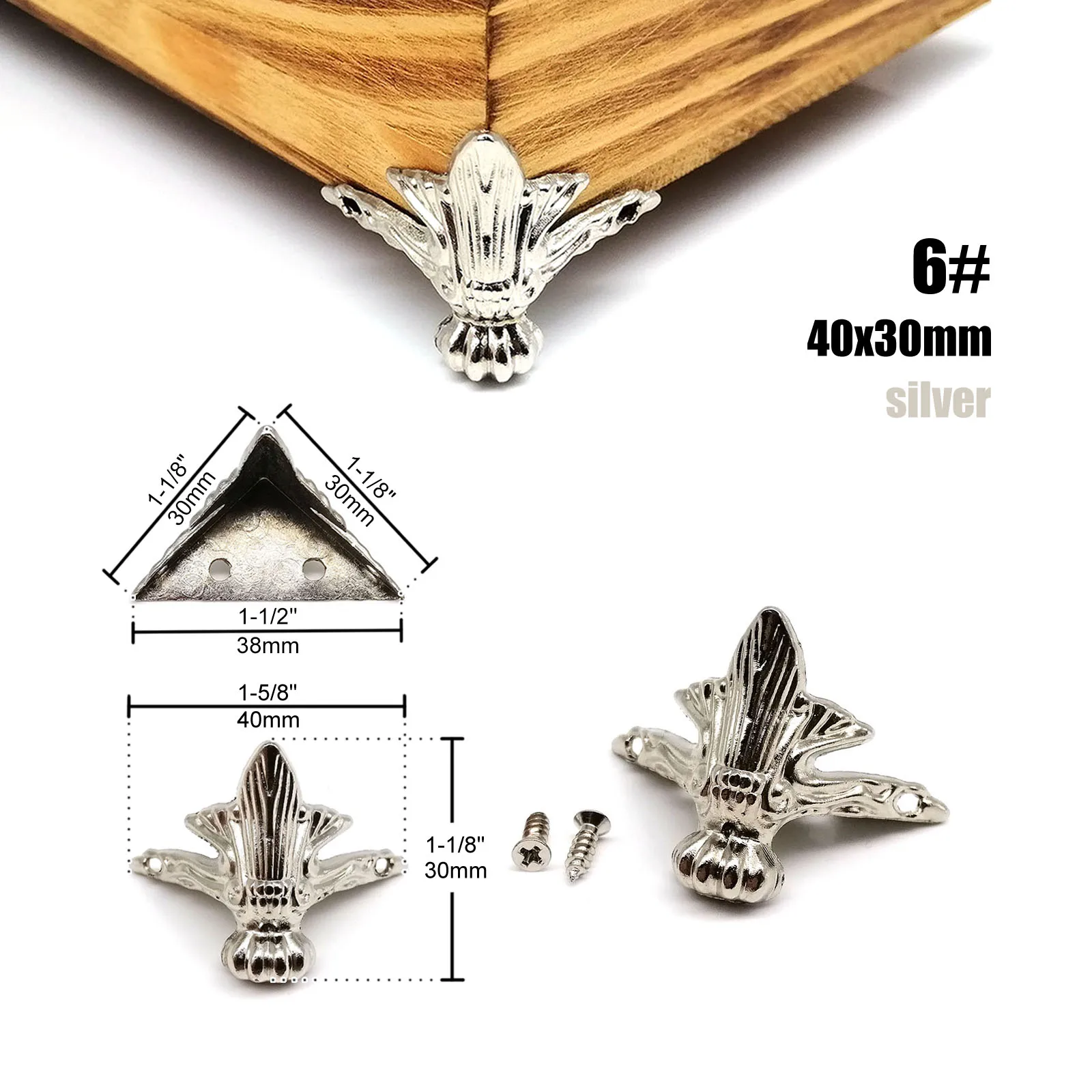 No.6 40x30mm silver