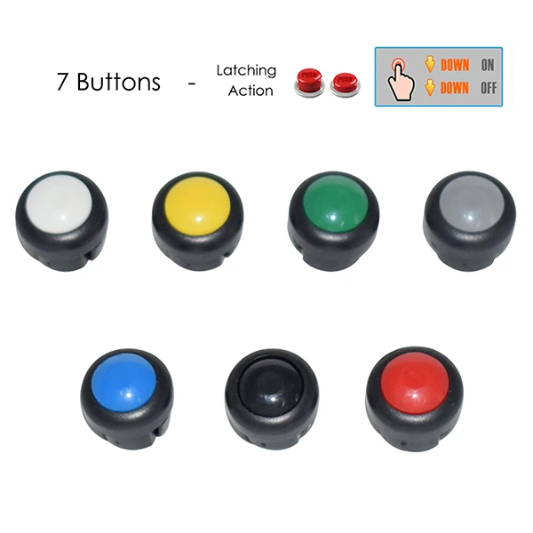 7 Latching Buttons