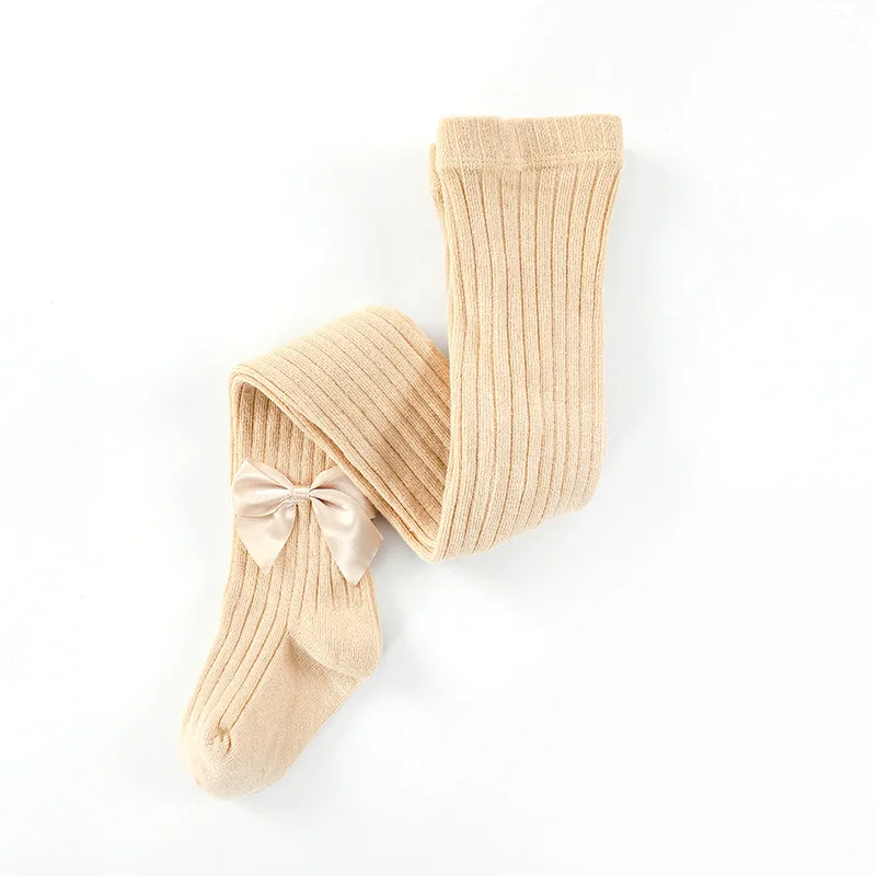Beige bowknet tights